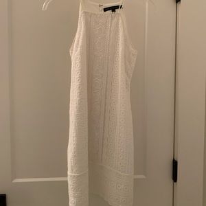 White High Neck Lace Dress